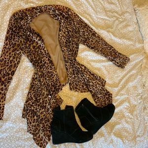 Cheetah print cardigan